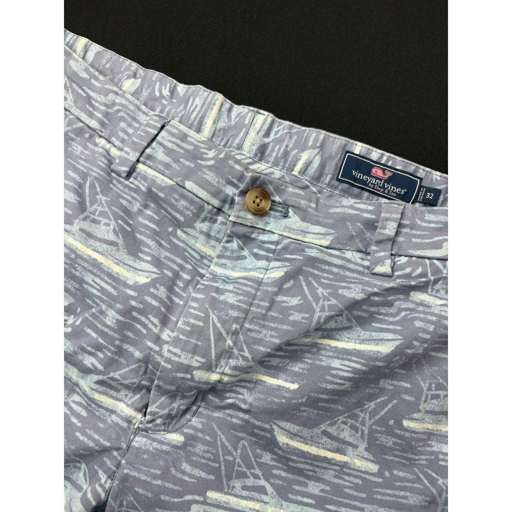 Vineyard Vines Men's Size 32 Fishing Boats Nautical Print 10" Shorts Pants Chino